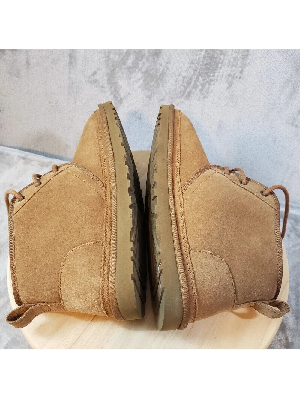 UGG Men’s Suede Chukka Ankle Boots Lined Lace-Up Brown US 12 EU 45